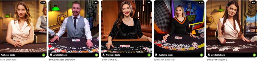 Excluif jeux en direct Betsson Casino